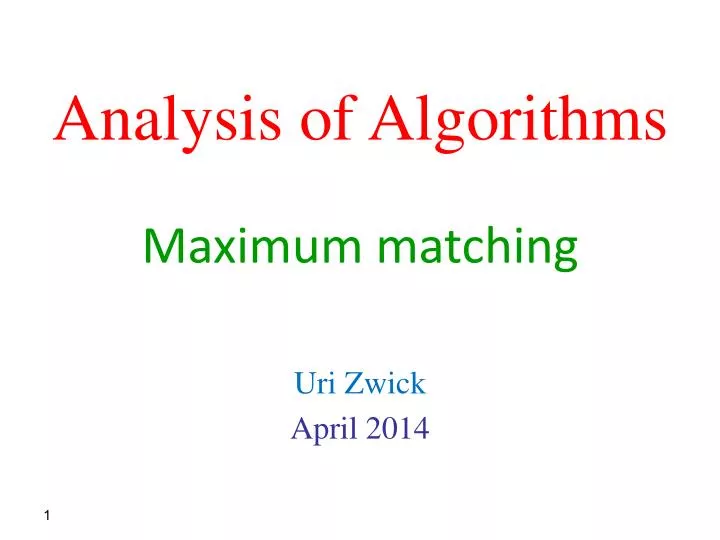 analysis of algorithms