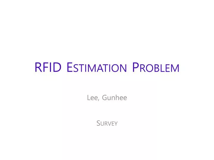 rfid estimation problem