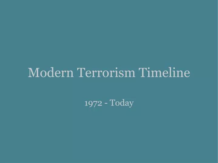 modern terrorism timeline