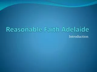 Reasonable Faith Adelaide