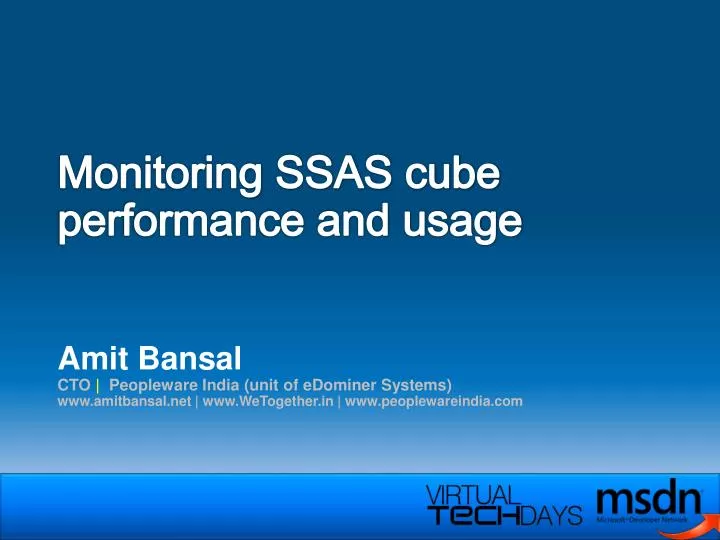 monitoring ssas cube performance and usage