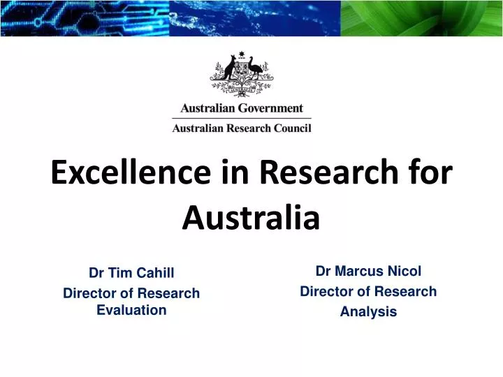 excellence in research for australia