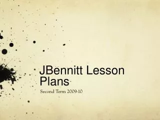 JBennitt Lesson Plans