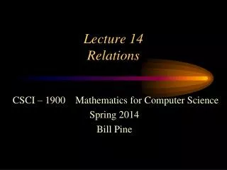 Lecture 14 Relations