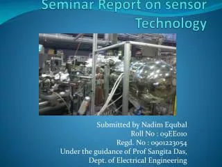Seminar Report on sensor Technology