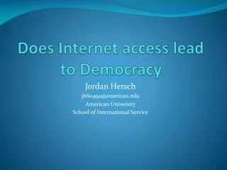 Does Internet access lead to Democracy