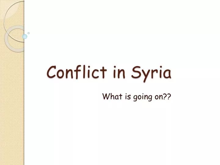 conflict in syria