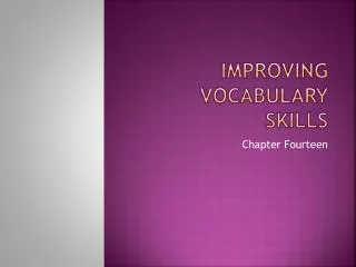 Improving Vocabulary Skills