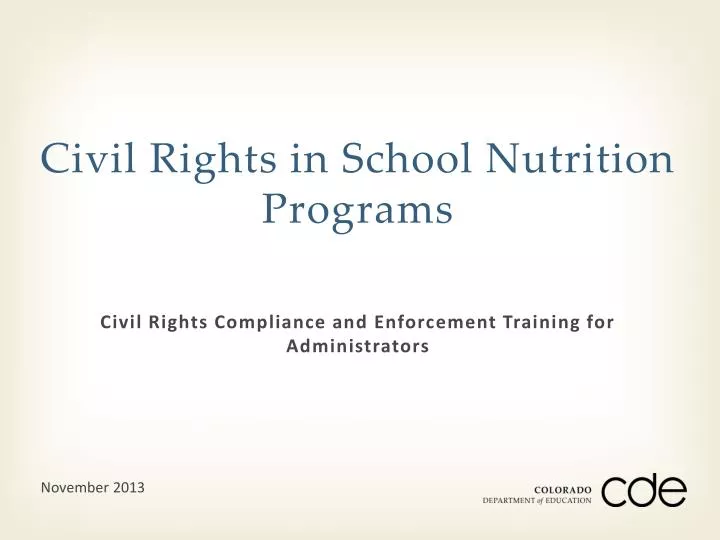 civil rights in school nutrition programs