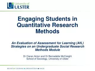 Engaging Students in Quantitative Research Methods