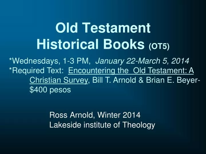 old testament historical books ot5