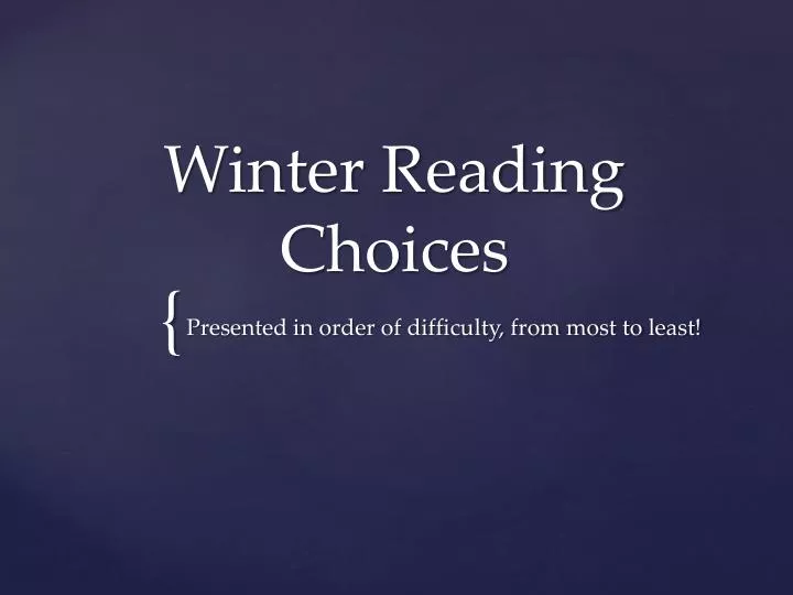 winter reading choices