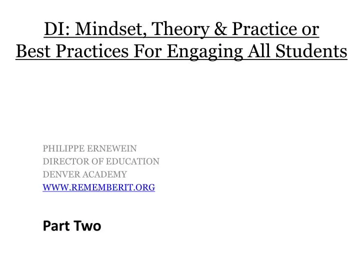 di mindset theory practice or best practices for engaging all students