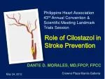 Role of Cilostazol in Stroke Prevention - slide 1