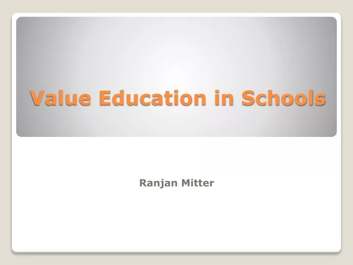value education in schools