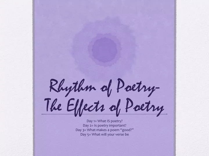 rhythm of poetry the effects of poetry