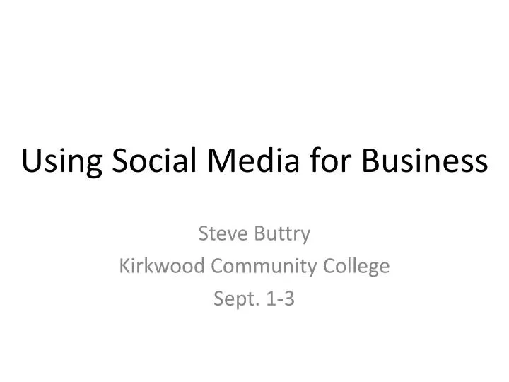 using social media for business