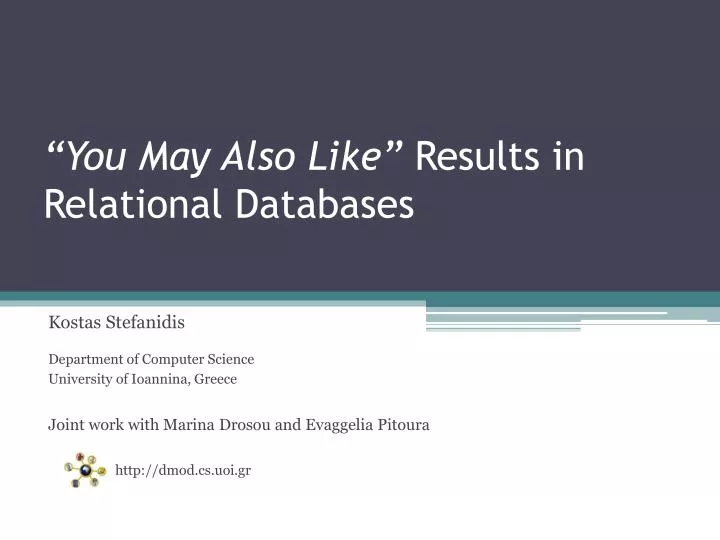 you may also like results in relational databases