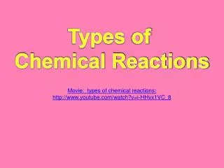 Types of Chemical Reactions