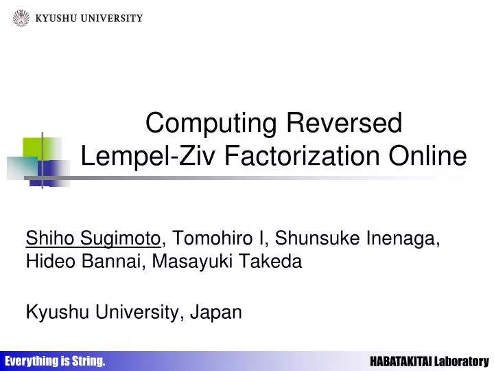 computing reversed lempel ziv factorization online