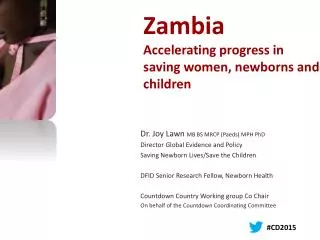 Zambia Accelerating progress in saving women, newborns and children
