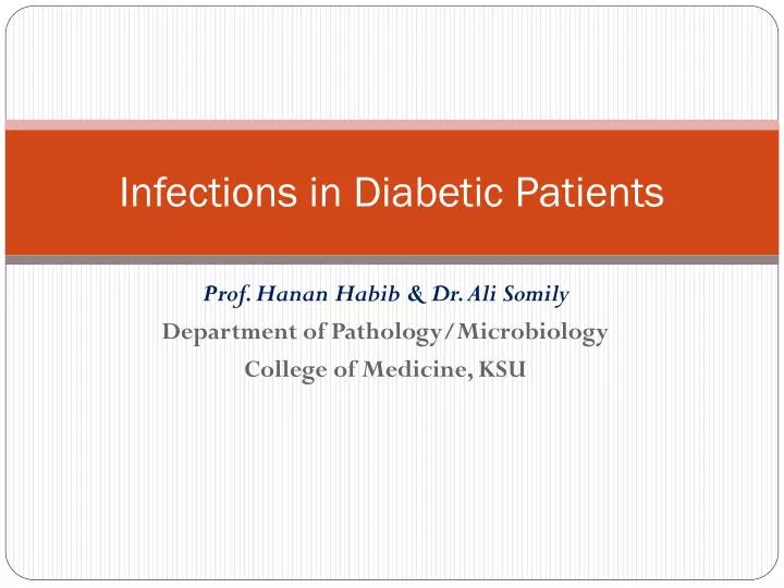 infections in diabetic patients