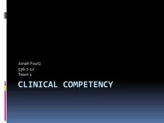 Clinical Competency