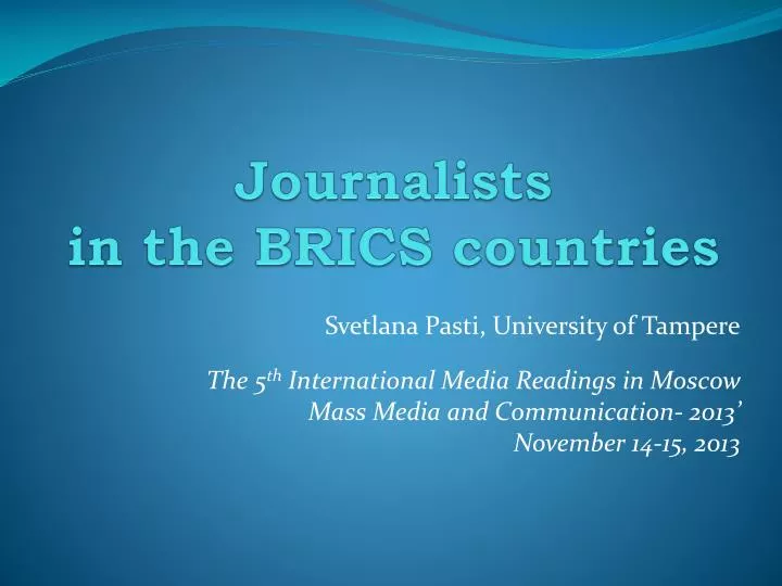 journalists in the brics countries