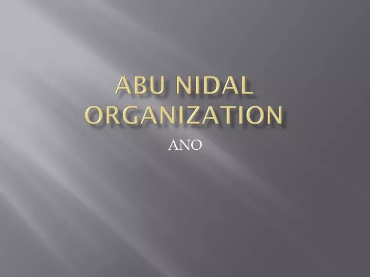 abu nidal organization