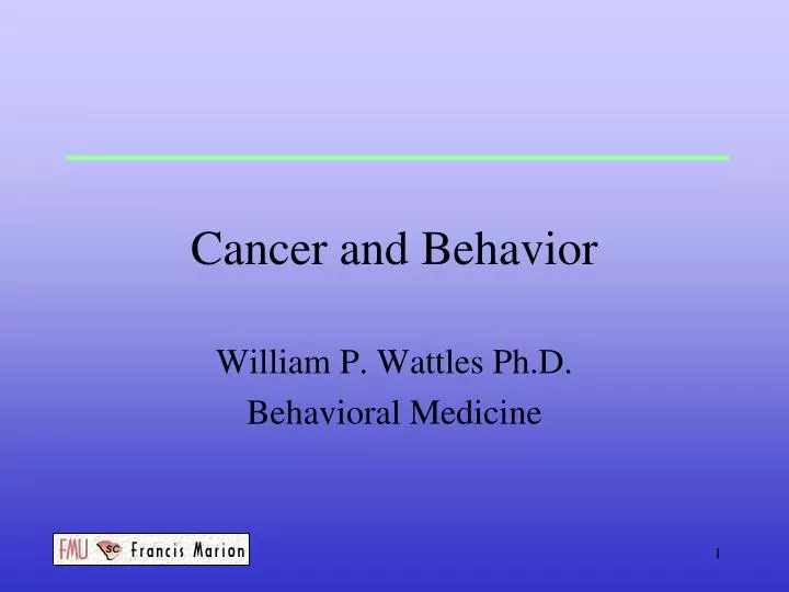 cancer and behavior