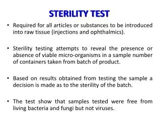STERILITY TEST