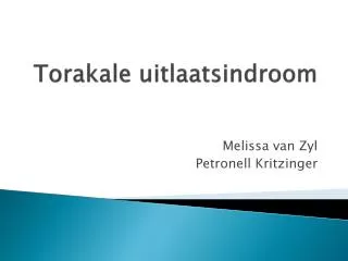 Torakale uitlaatsindroom