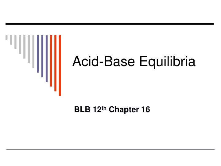 acid base equilibria