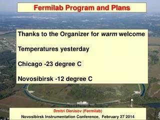 Fermilab Program and Plans