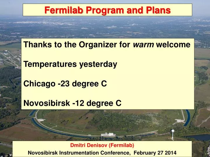 fermilab program and plans