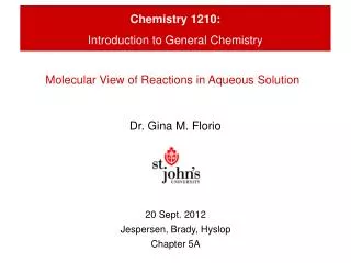 Chemistry 1210: Introduction to General Chemistry