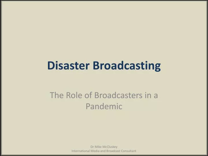 disaster broadcasting