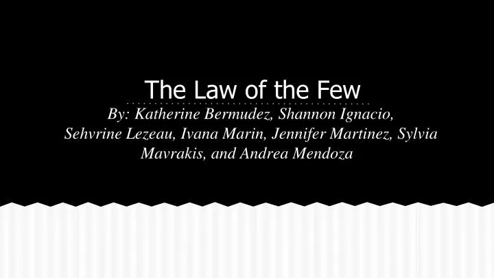 the law of the few