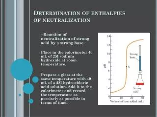 Determination of enthalpies of neutralization