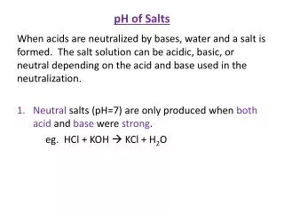 pH of Salts
