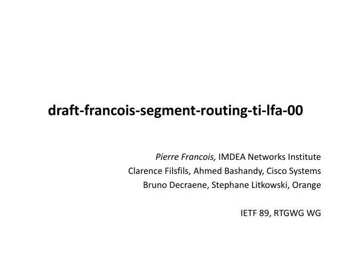 draft francois segment routing ti lfa 00