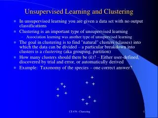 Unsupervised Learning and Clustering