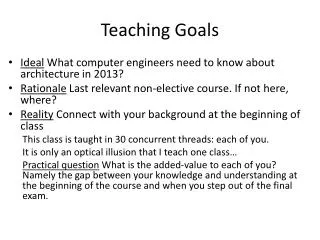 Teaching Goals