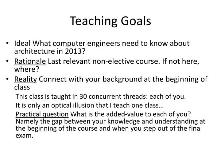 teaching goals