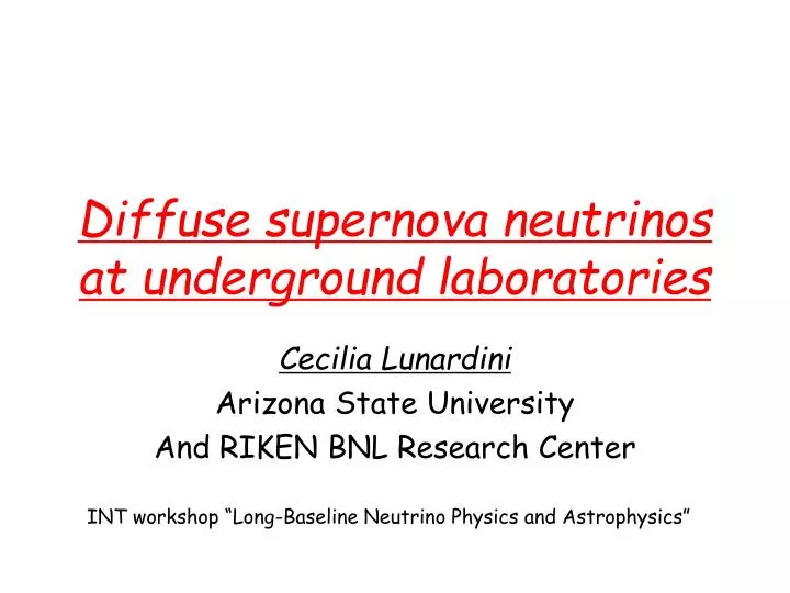 diffuse supernova neutrinos at underground laboratories