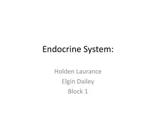 Endocrine System: