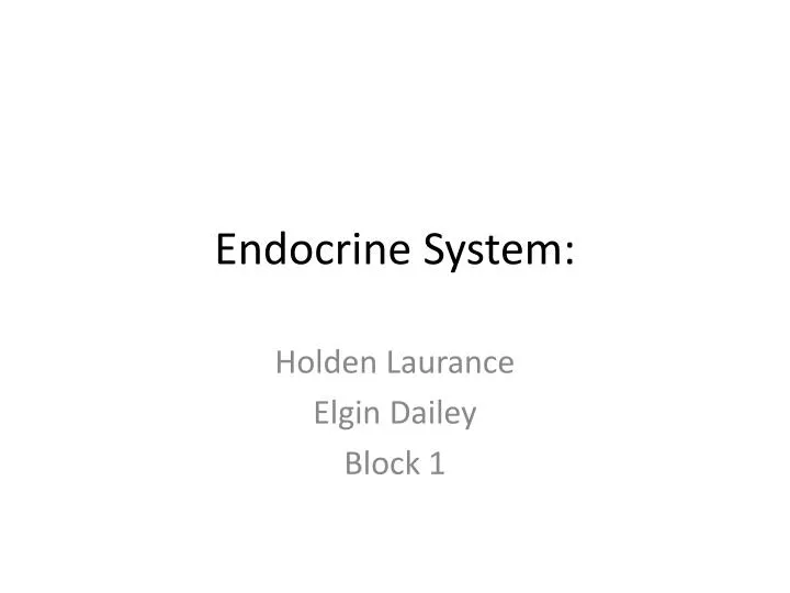 endocrine system