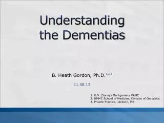 Understanding the Dementias