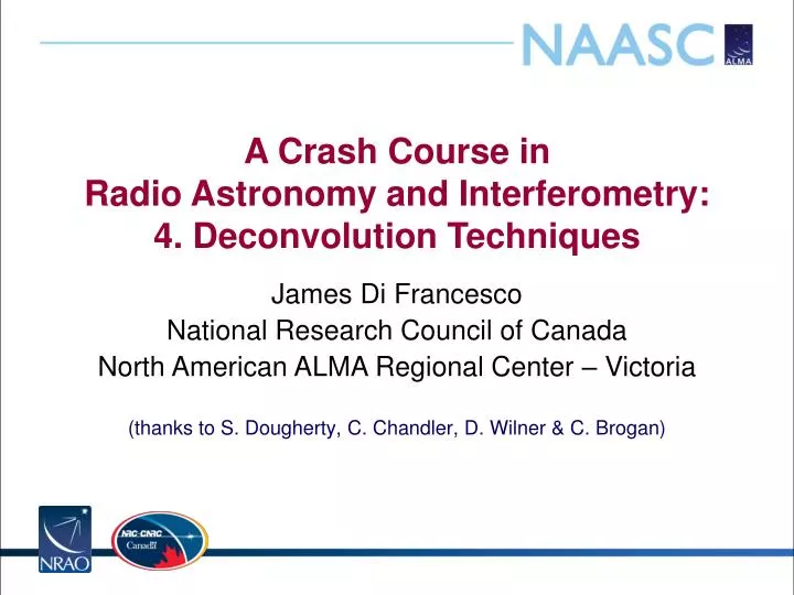a crash course in radio astronomy and interferometry 4 deconvolution techniques