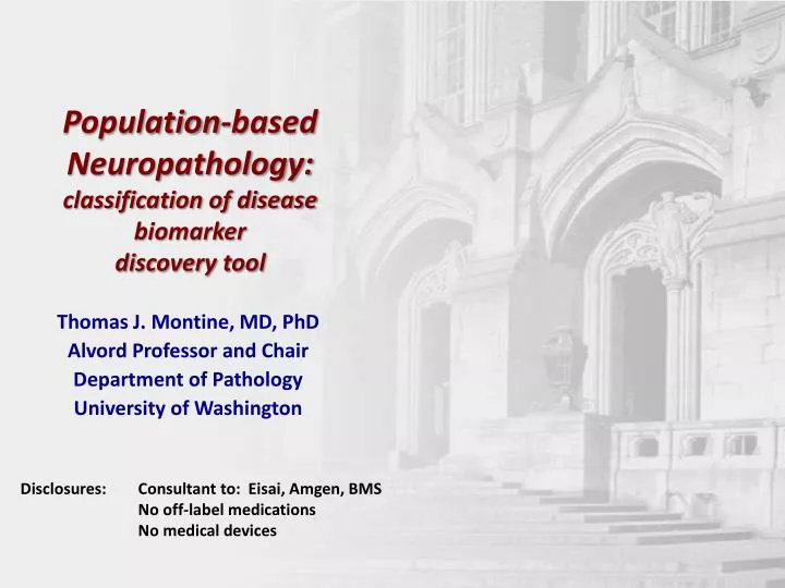 population based neuropathology classification of disease biomarker discovery tool